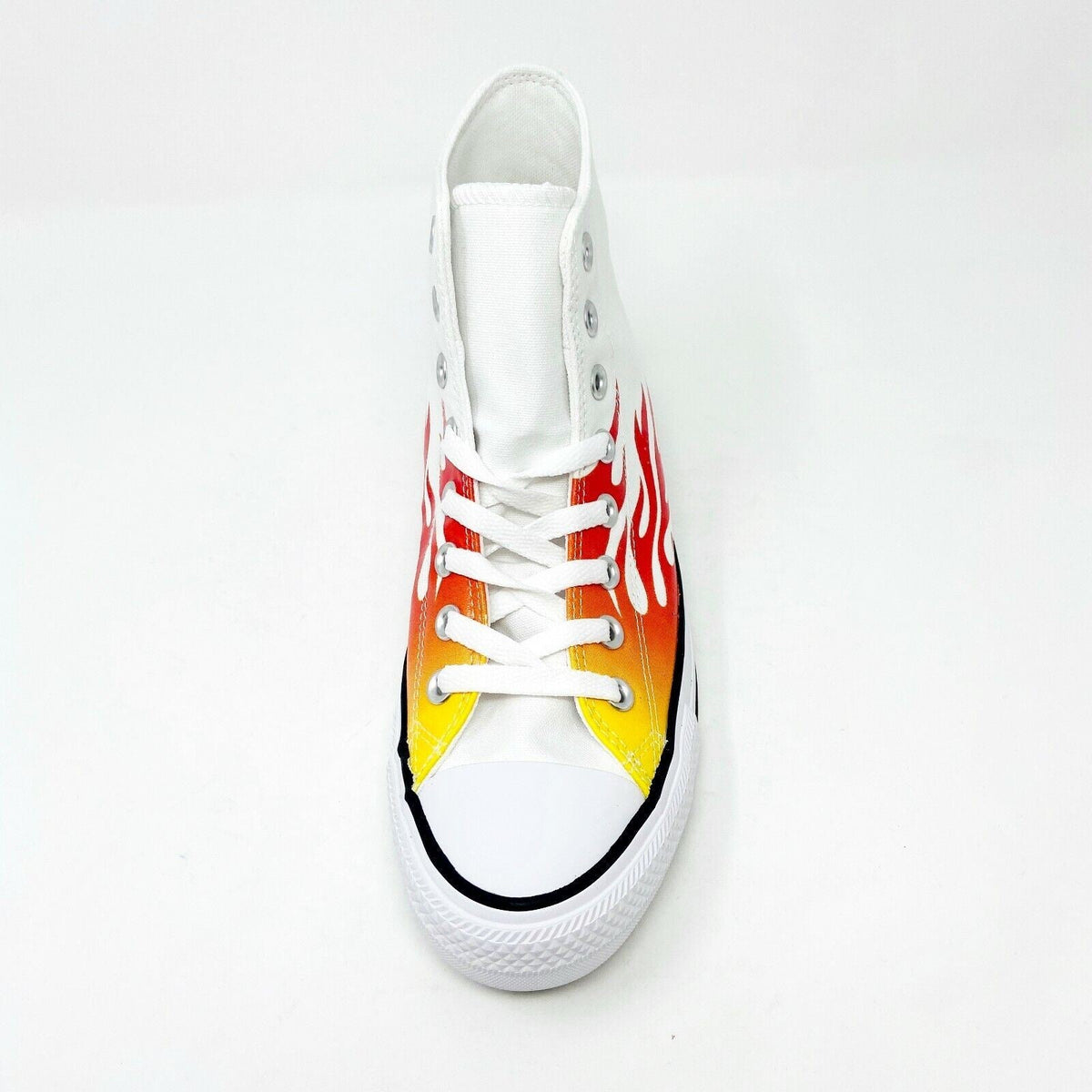 Converse Chuck Taylor All Star Hi Flames White Red Womens Sneakers 166257F