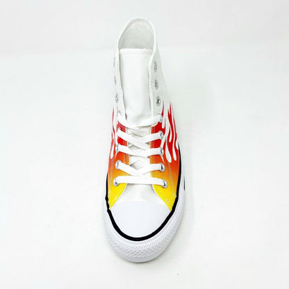 Converse Chuck Taylor All Star Hi Flames White Red Womens Sneakers 166257F