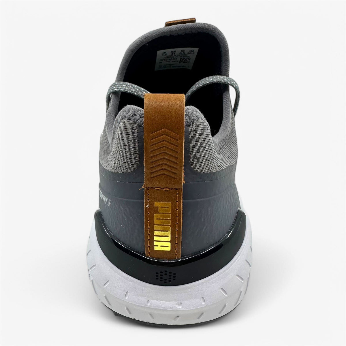PUMA Ignite Articulate Black Gold Quiet Shade Mens Wide Waterproof Golf Shoes