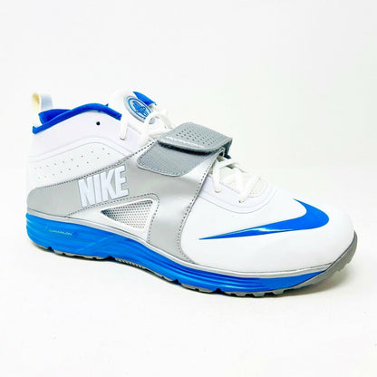 Nike Huarache Turf LAX Lacrosse White Blue Mens Size 8 Football Shoes 554869 140