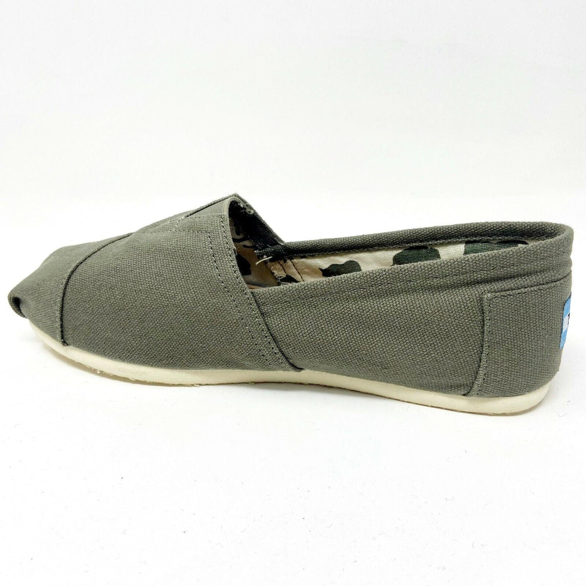 Toms Classics Olive Canvas Womens Size 5 Slip On Casual Canvas Flat Shoes