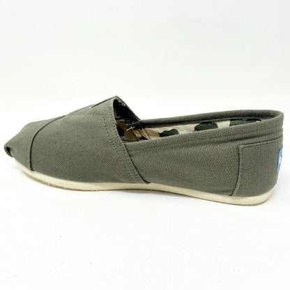 Toms Classics Olive Canvas Womens Size 5 Slip On Casual Canvas Flat Shoes