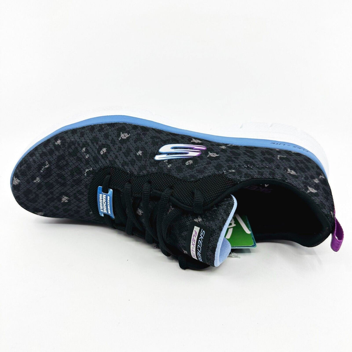 Skechers Flex Appeal 4.0 Rich Flair Black Blue Womens Size 10 Athletic Shoes