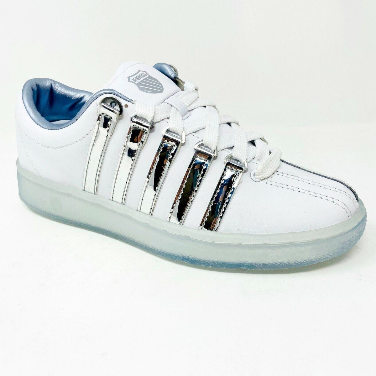 K Swiss Classic 2000 White Silver Kids Size 6 Sneakers 86564 155