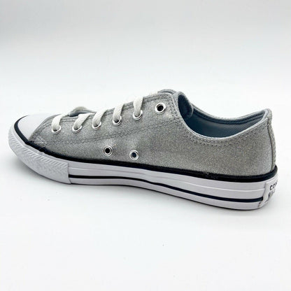 Converse CTAS Ox Wolf Grey Glitter Kids Casual Shoes 666896C