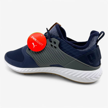 PUMA Ignite Pwradapt Caged Peacoat Silver Shade Mens Wide Waterproof Golf Shoes