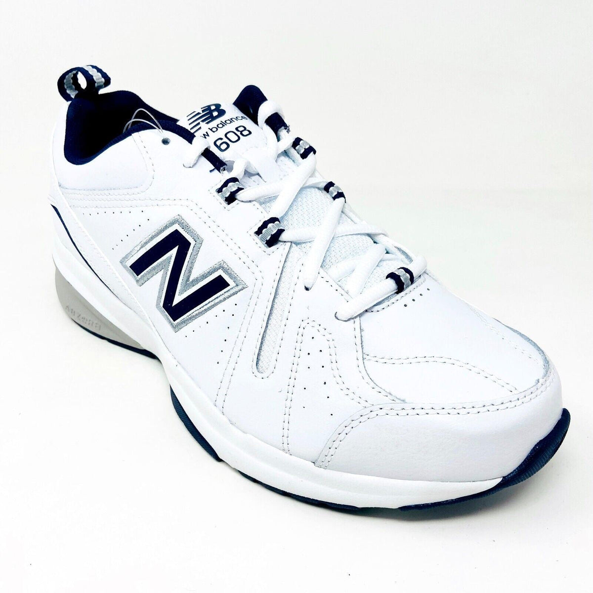 New Balance 608 White Navy Mens Casual Comfort Training Sneaker Shoes MX608V5