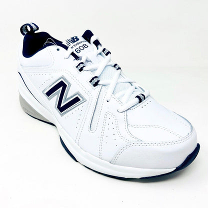 New Balance 608 White Navy Mens Casual Comfort Training Sneaker Shoes MX608V5