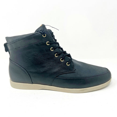 Clae Hamilton Black Leather Mens Casual Sneakers