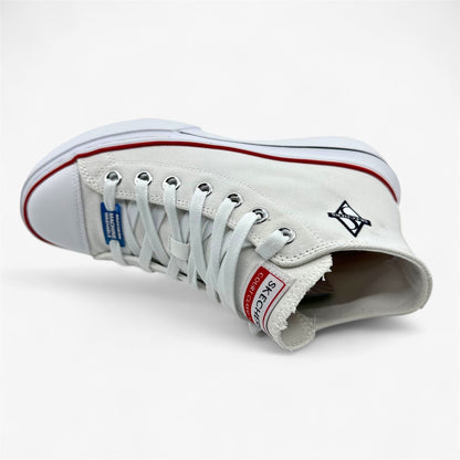 Skechers Cordova Classic Top Tier White Navy Red Womens Court Classics Sneaker