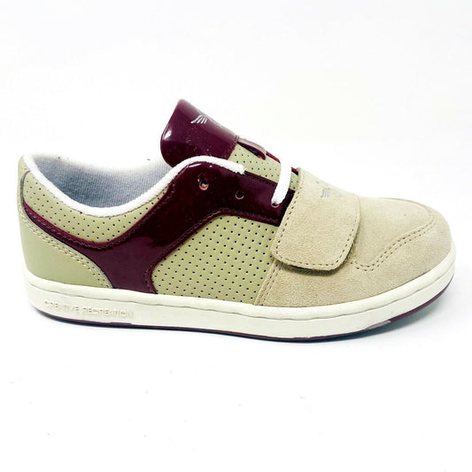 Creative Recreation Cesario Lo Khaki Pat Maroon Youth Kids Sneakers