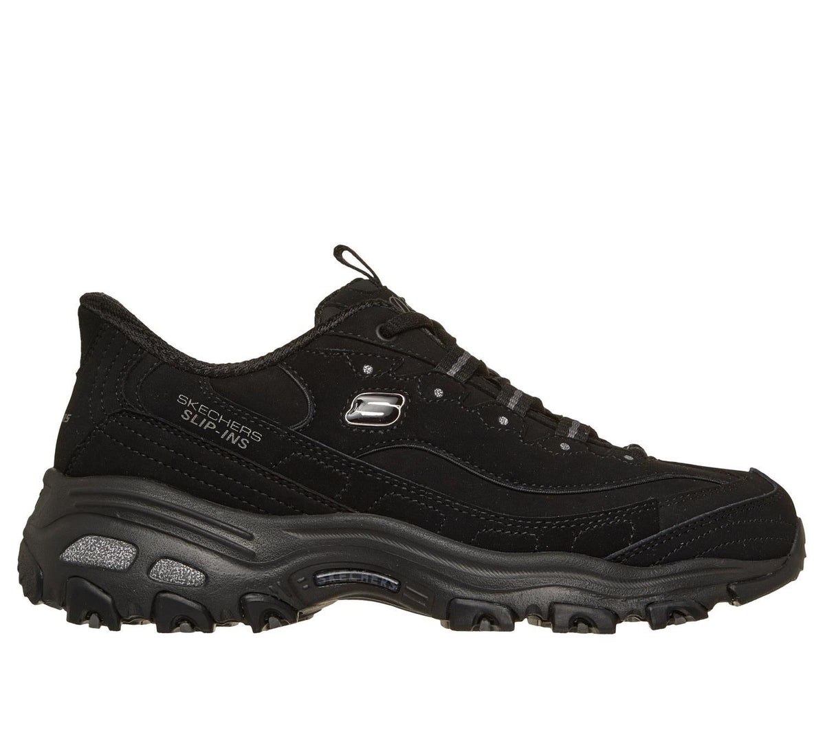 Women's Wide Fit Skechers 150543W Slip-ins D'Lites Classic Remix Trainers