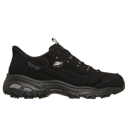 Women's Wide Fit Skechers 150543W Slip-ins D'Lites Classic Remix Trainers