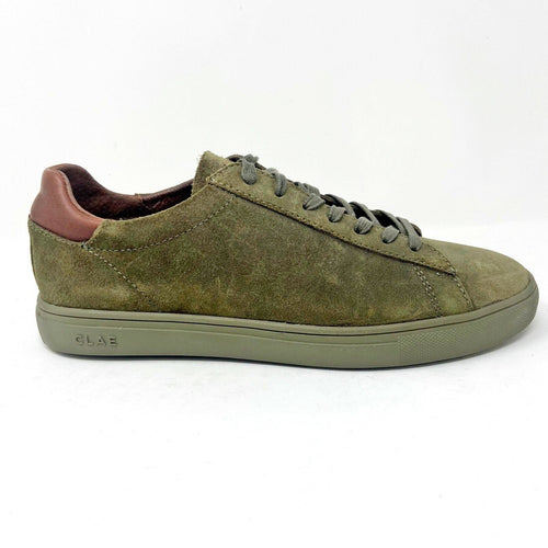 Clae Bradley Hiking Green Waxed Suede Mens Premium Casual Sneakers