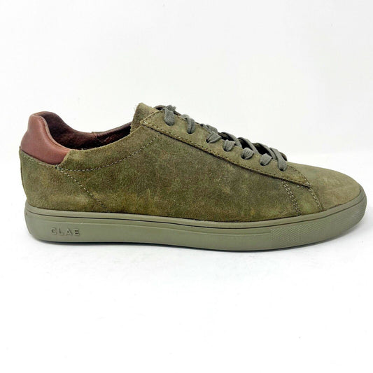 Clae Bradley Hiking Green Waxed Suede Mens Premium Casual Sneakers