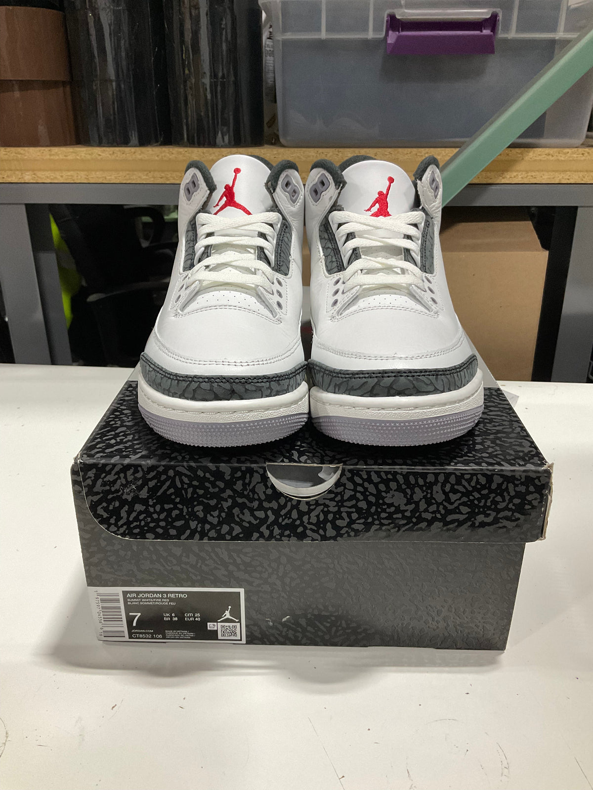PRE OWNED Air Jordan 3 Cement Grey *Conditional DS*