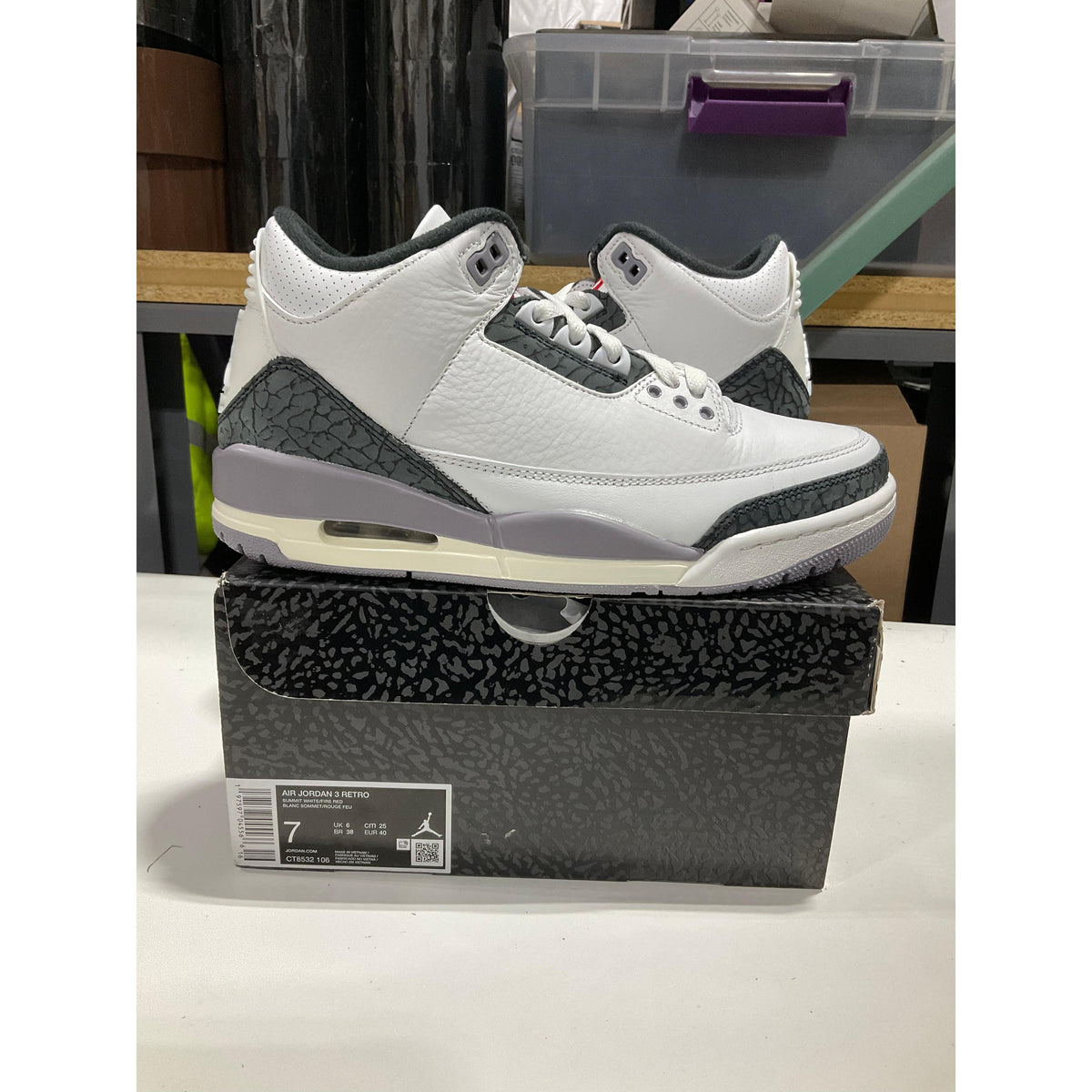 PRE OWNED Air Jordan 3 Cement Grey *Conditional DS*