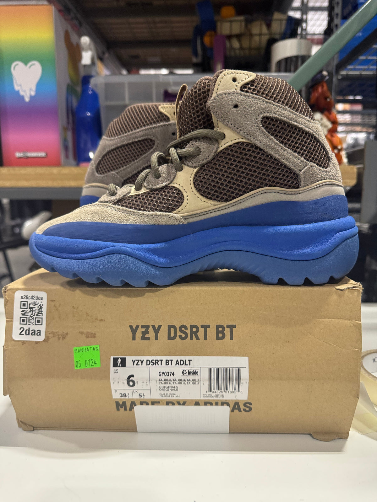 PRE OWNED adidas Yeezy Desert Boot Taupe Blue