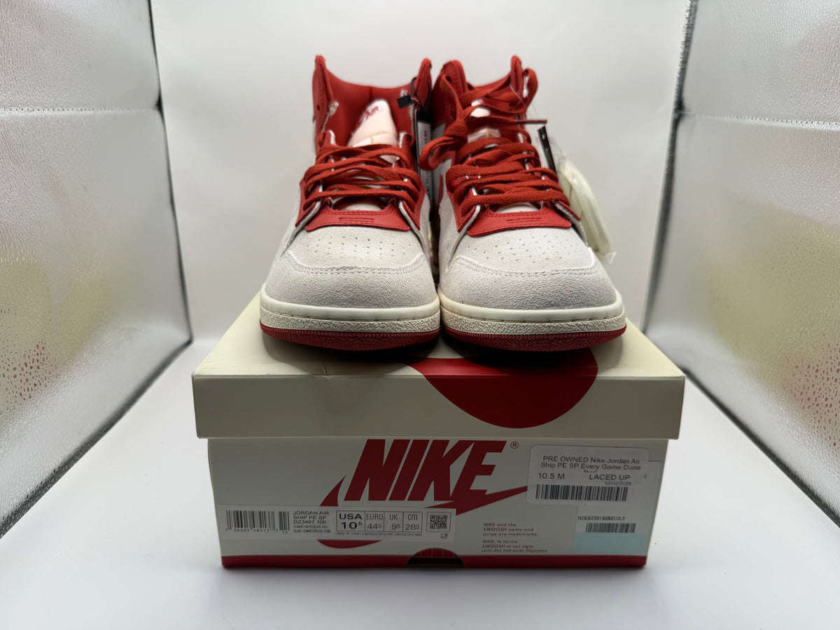 PRE OWNED Nike Jordan Air Ship PE SP Every Game Dune Red