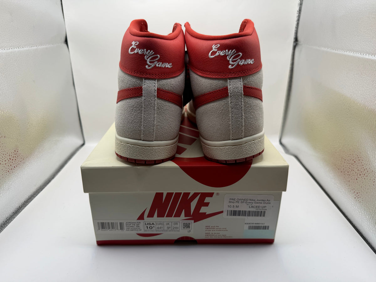 PRE OWNED Nike Jordan Air Ship PE SP Every Game Dune Red