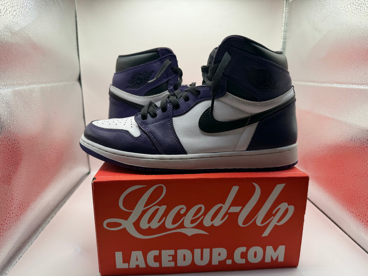 PRE OWNED Jordan 1 Retro High Court Purple White NO BOX
