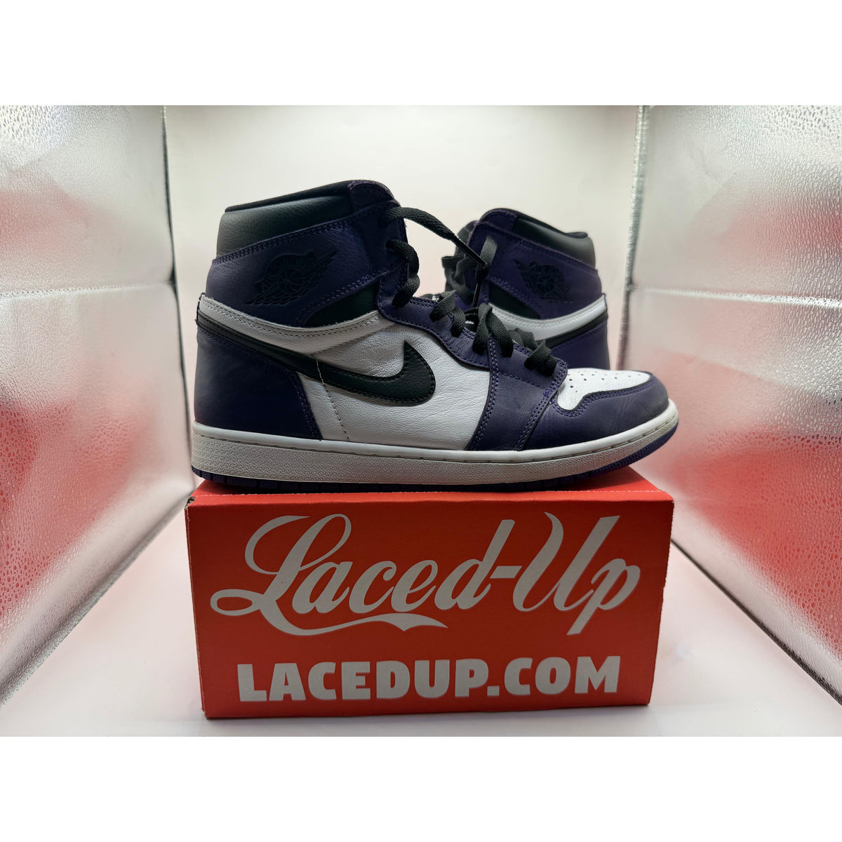 PRE OWNED Jordan 1 Retro High Court Purple White NO BOX