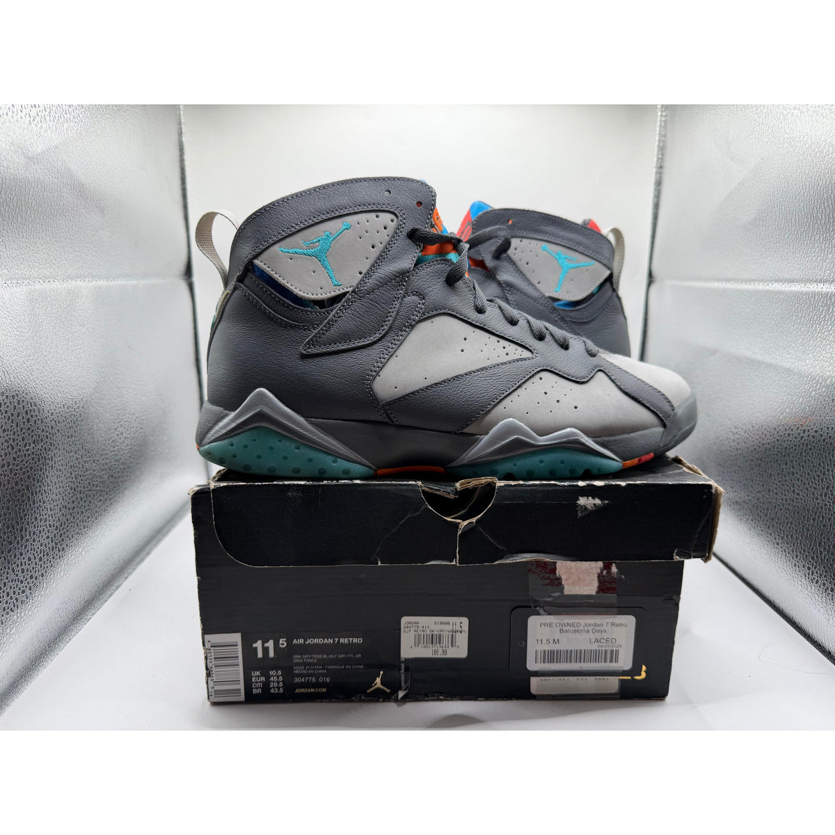 PRE OWNED Jordan 7 Retro Barcelona Days