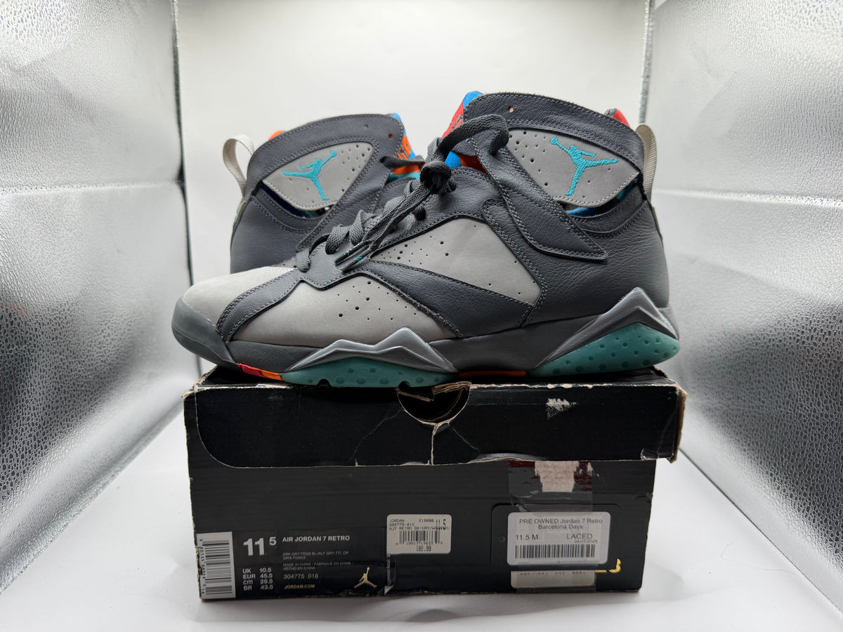 PRE OWNED Jordan 7 Retro Barcelona Days