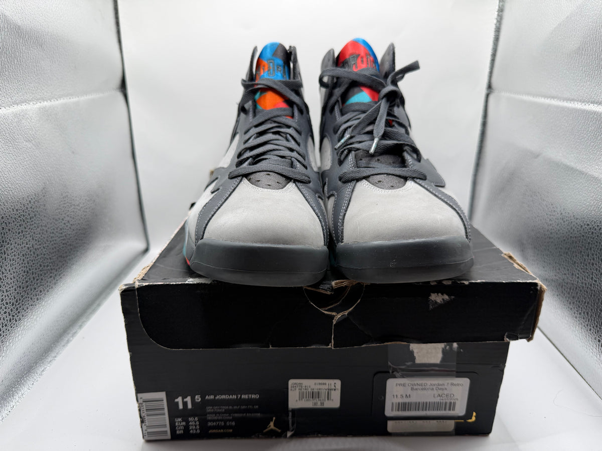 PRE OWNED Jordan 7 Retro Barcelona Days