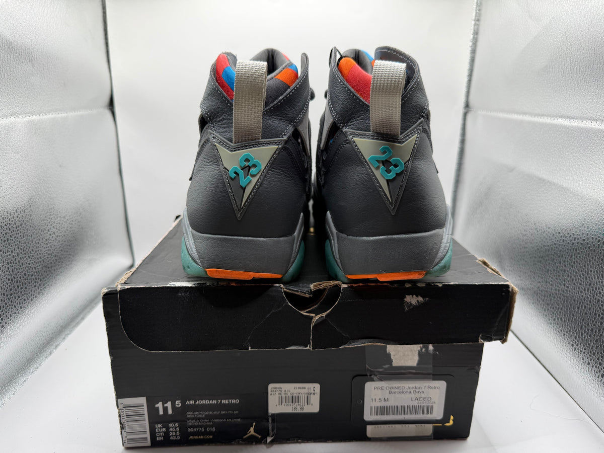 PRE OWNED Jordan 7 Retro Barcelona Days