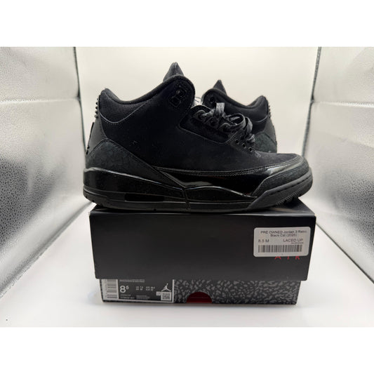 PRE OWNED Jordan 3 Retro Black Cat (2025)
