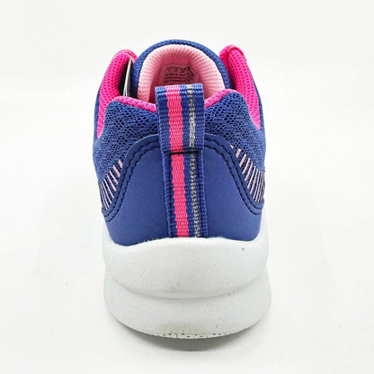 Skechers Microspec Radient Runner Blue Neon Coral Kids Girls Size 1 Sneakers
