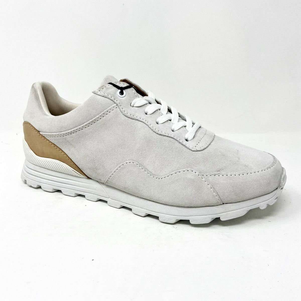 Clae Hoffman AM Rag x Clae White Suede Veggie Tan Mens Premium Casual Sneakers