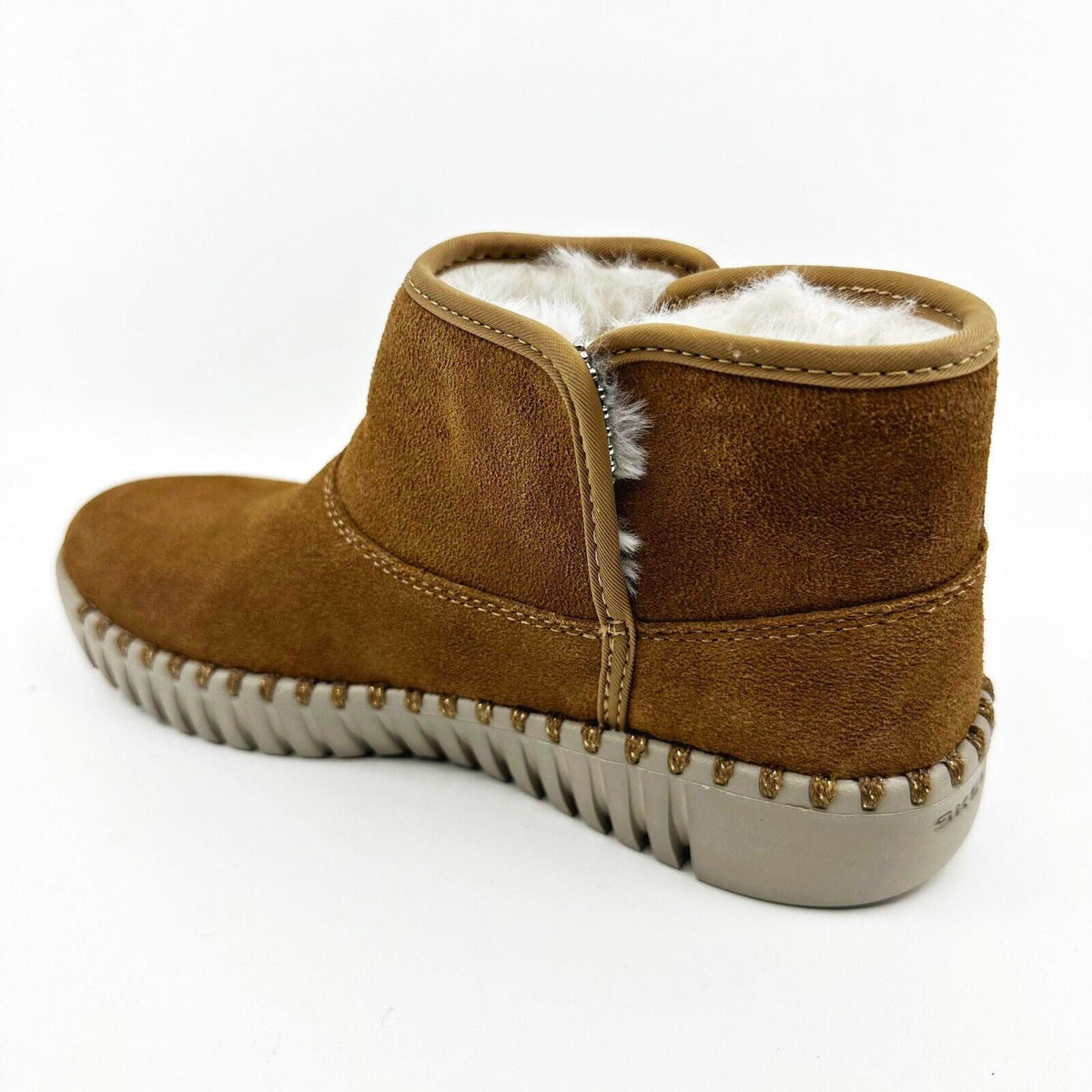 Skechers Go Walk Smart Honor Roll Chestnut Womens Size 5.5 Faux Fur Booties