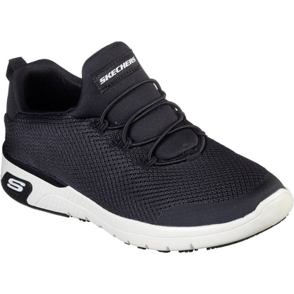 Women's Wide Fit Skechers 77281EC Marsing Waiola SR Safety Trainers - Black/White
