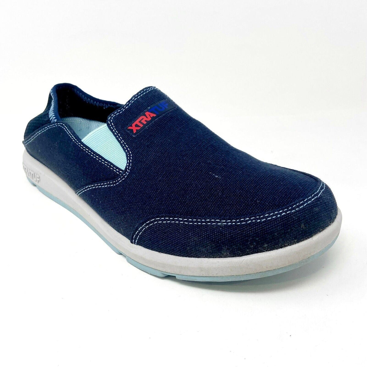 XtraTuf Yellowtail Royal Blue Slip Resistant Canvas Womens Slip On Casual Shoes