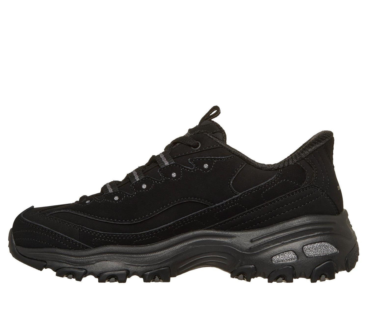 Women's Wide Fit Skechers 150543W Slip-ins D'Lites Classic Remix Trainers
