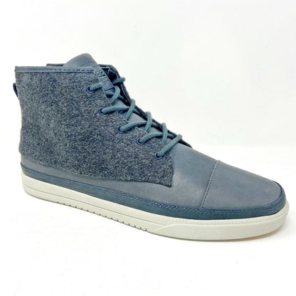 Clae Chambers Charcoal Leather Wool Mens Size 9.5 Premium Mid Casual Sneakers