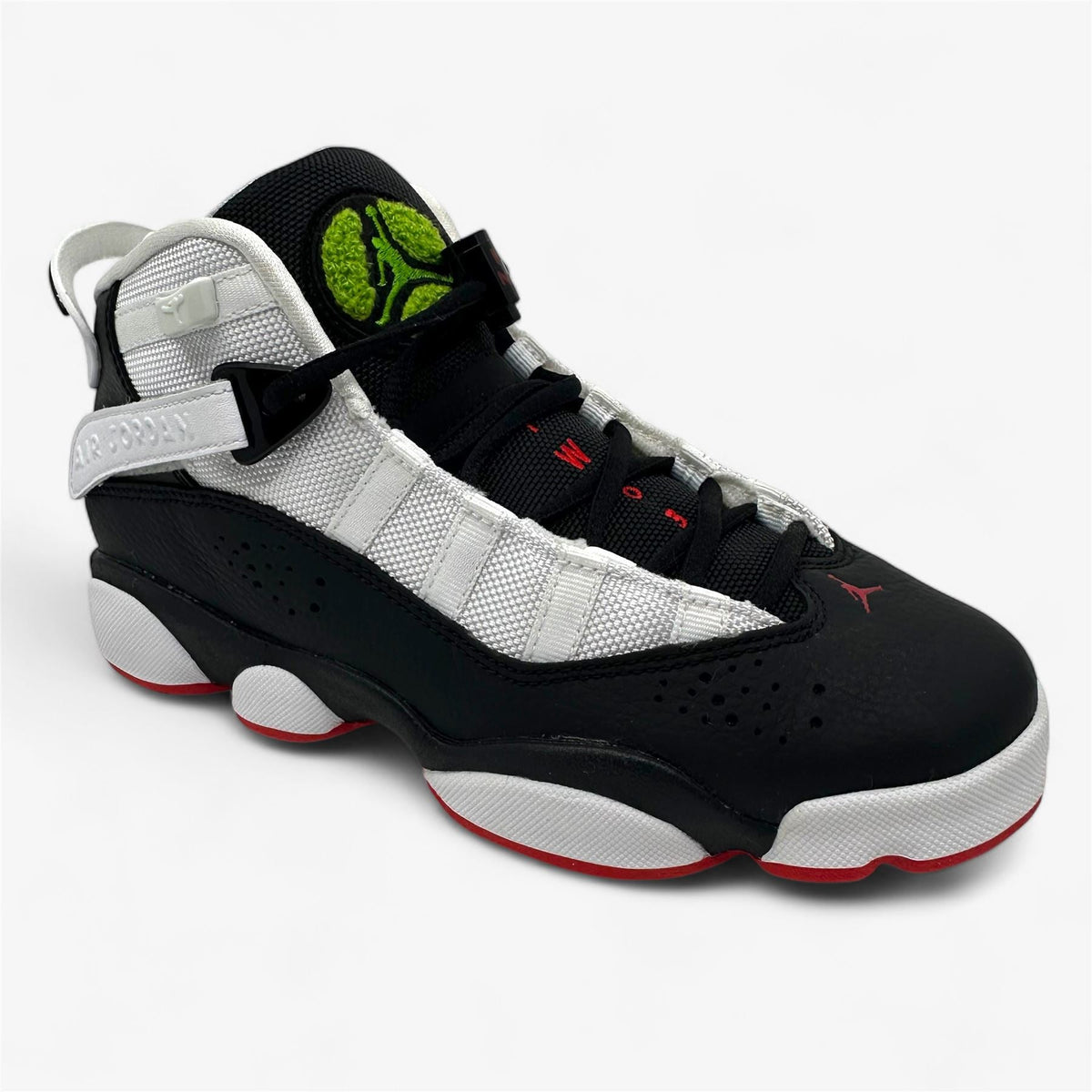 Jordan 6 Rings GS Black University Red White Kids Size 5 Athletic Sneaker