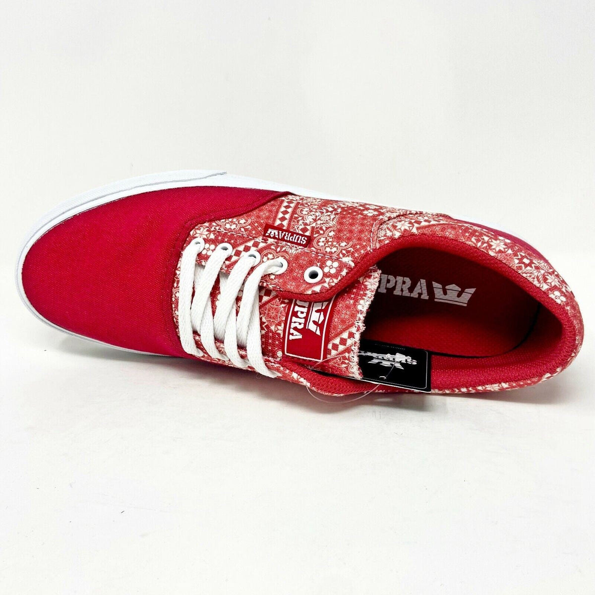 Supra Cobalt Rose Print Red White Mens Skateboard Shoes Sneakers 05663 625