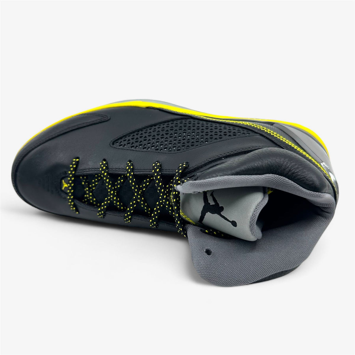 Jordan Flight Remix Black Vibrant Yellow Cool Grey Mens Athletic Sneaker