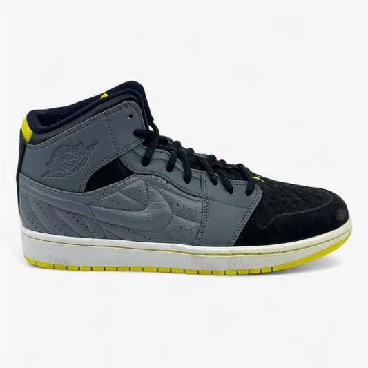 Jordan Air Jordan 1 Retro 99 Cool Grey Vibrant Yellow Black White Mens Sneaker