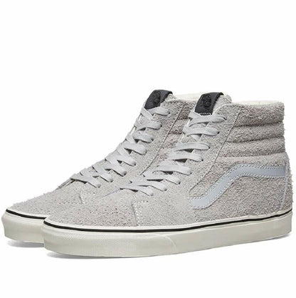 Vans SK8 Hi (Hairy Suede) Gray Dawn White Mens Suede Sneakers
