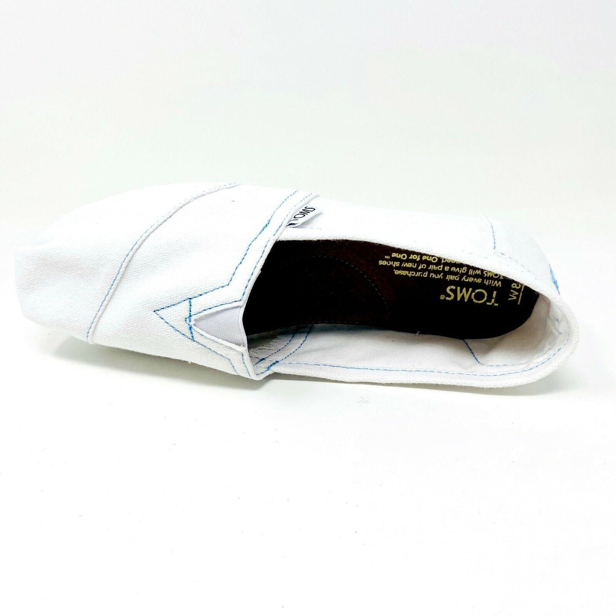 Toms Classics White Womens Slip On Casual Canvas Flat Shoes