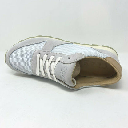Clae Hayward White Aloe Green Mens Premium Casual Sneakers