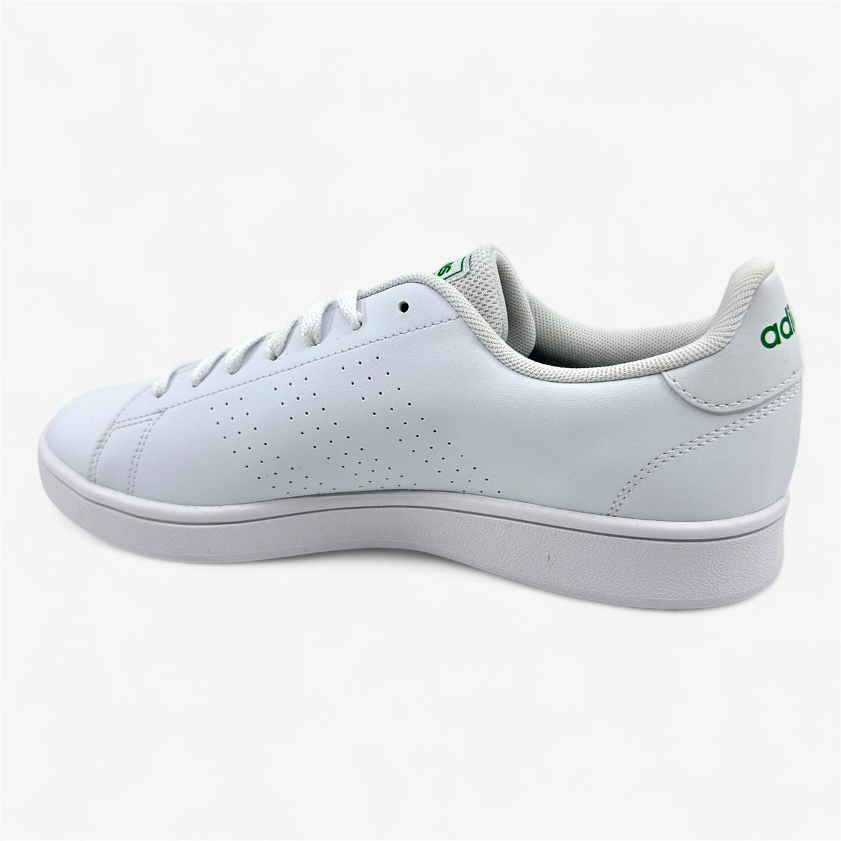 Adidas Advantage Base Cloud White Green Mens Athletic Sneaker