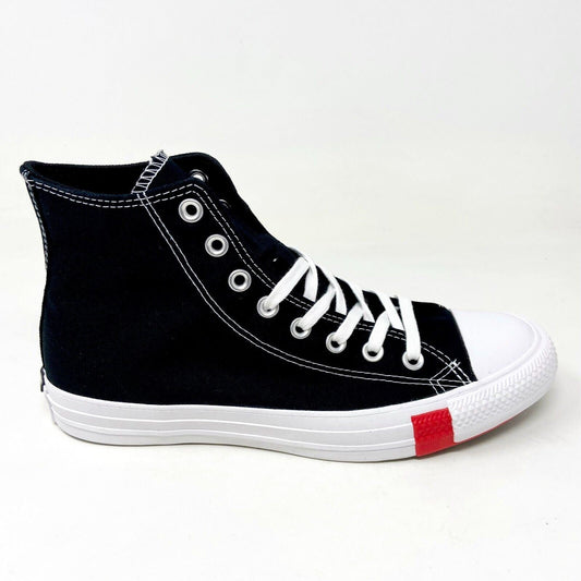Converse CTAS Hi Logo Play Black University Red Womens Sneakers 166734C