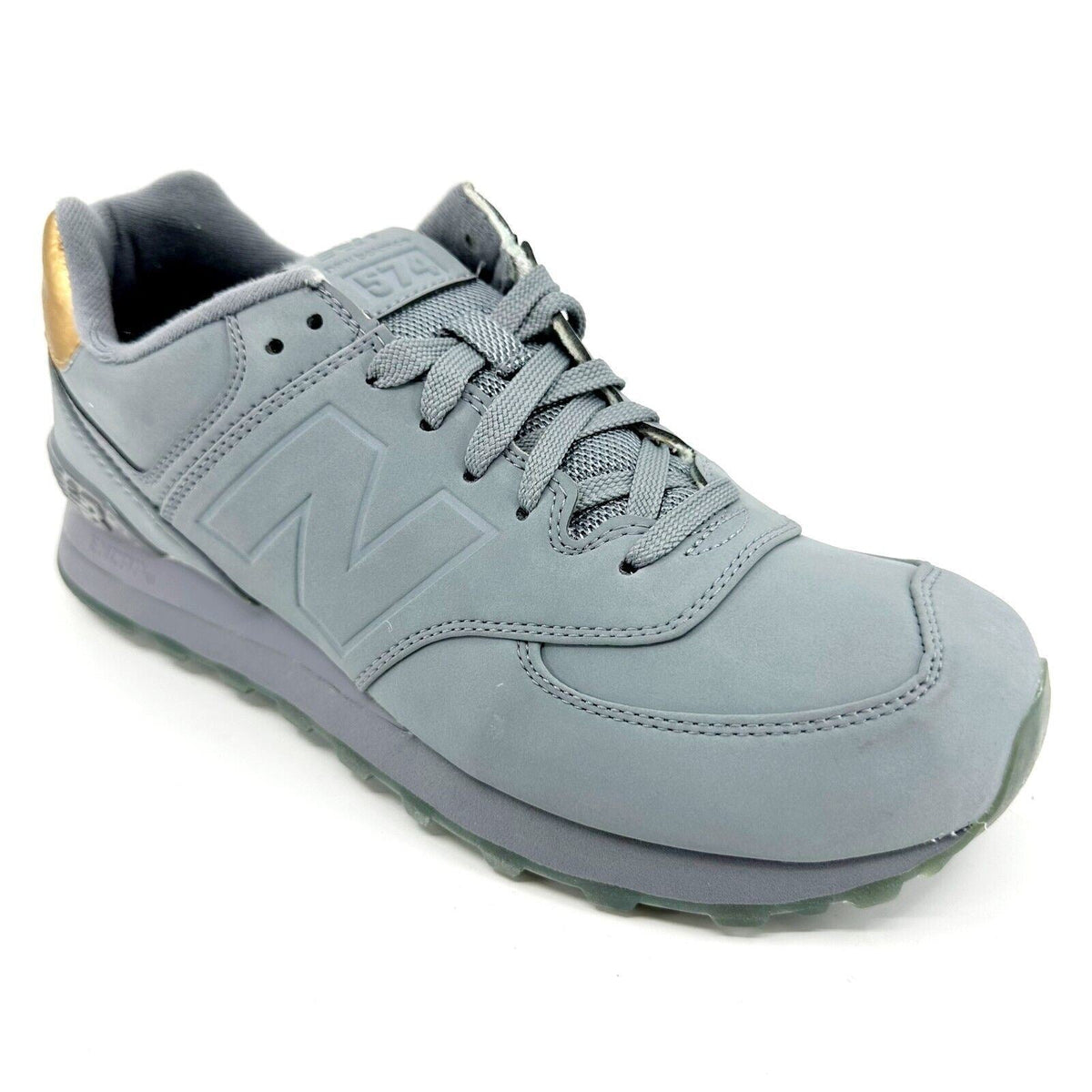 New Balance 574 Lifestyle Molton Gunmetal Grey Gold Mens Shoes Sneakers ML574MTA
