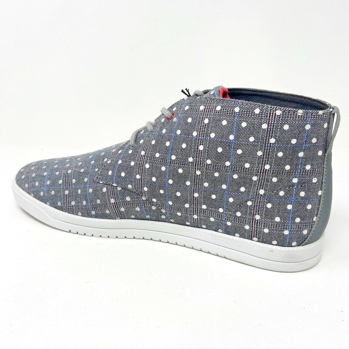 Clae Strayhorn Textile Concrete Plaid Polka Dots Gray Mens Casual Sneakers