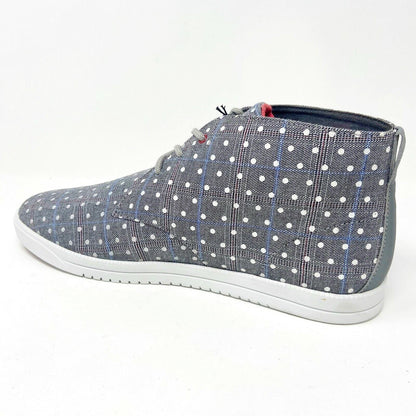 Clae Strayhorn Textile Concrete Plaid Polka Dots Gray Mens Casual Sneakers